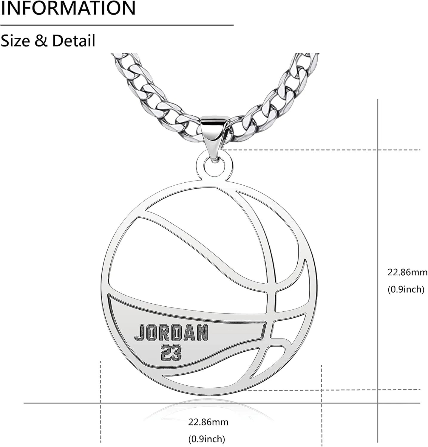 Personalized Jersey Number Necklaces for Mens Athletes Sport Pendant Chain for Boys Stainless Steel Baseball Football