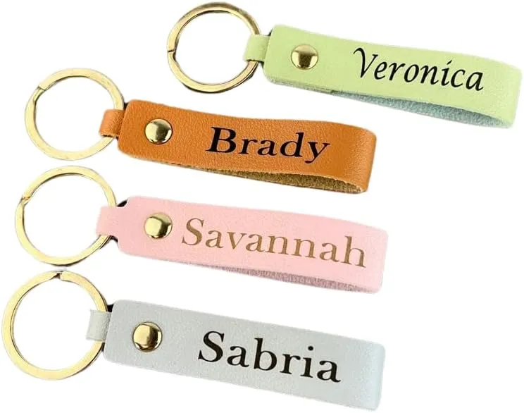 Personalized Leather Keychain Name Logo Text Coordinates Family Union Group Gathering Apparel Custom Leather Keychain Cute Little Accessory Girlfriend Boyfriend Dad Mom