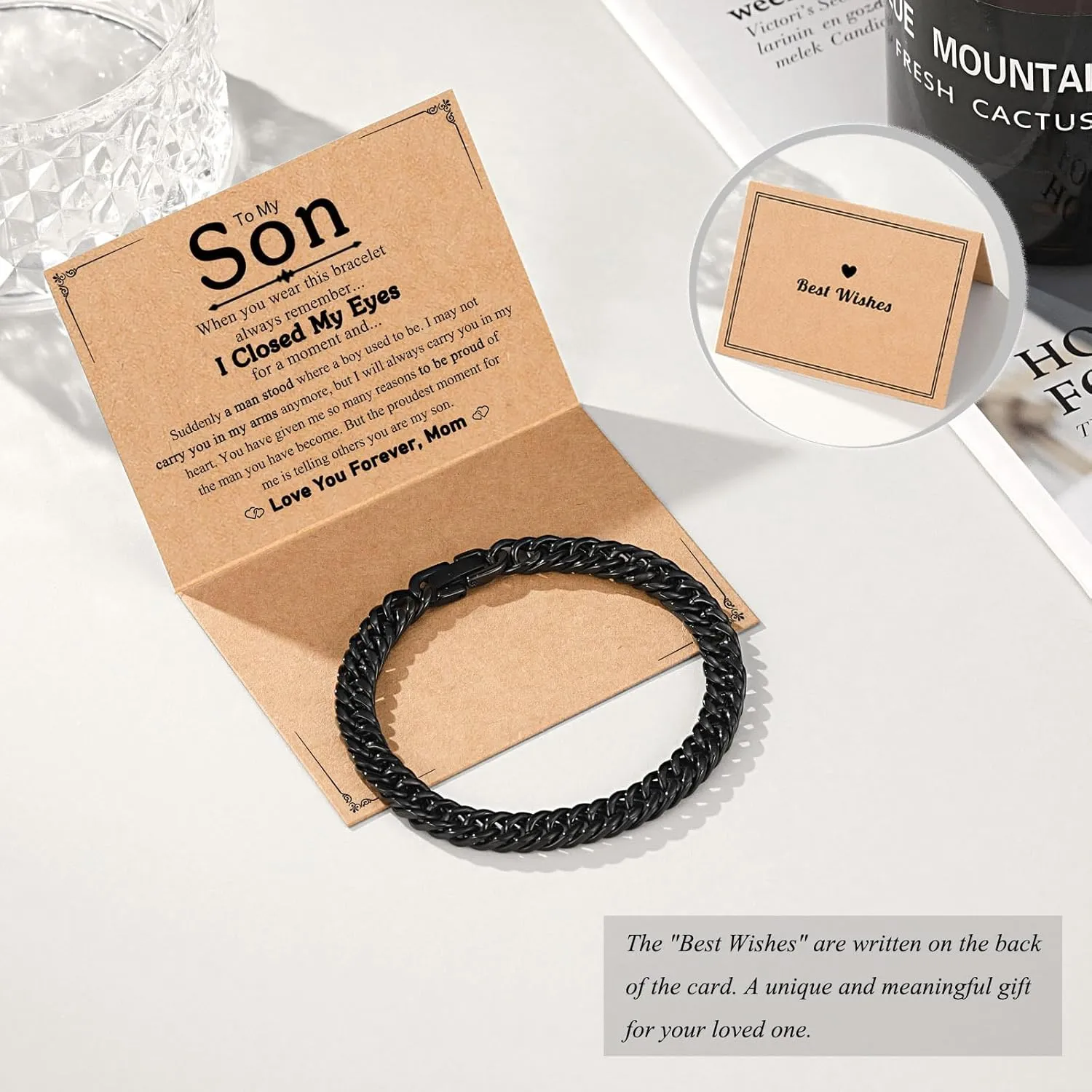 PINKDODO Stainless Steel Cuban Link Chain Bracelets for Men Teenage Teen Boys Gift ideas for Son Grandson Husband Boyfriend Brother Birthday Christmas Anniversary Valentines Graduation Gifts