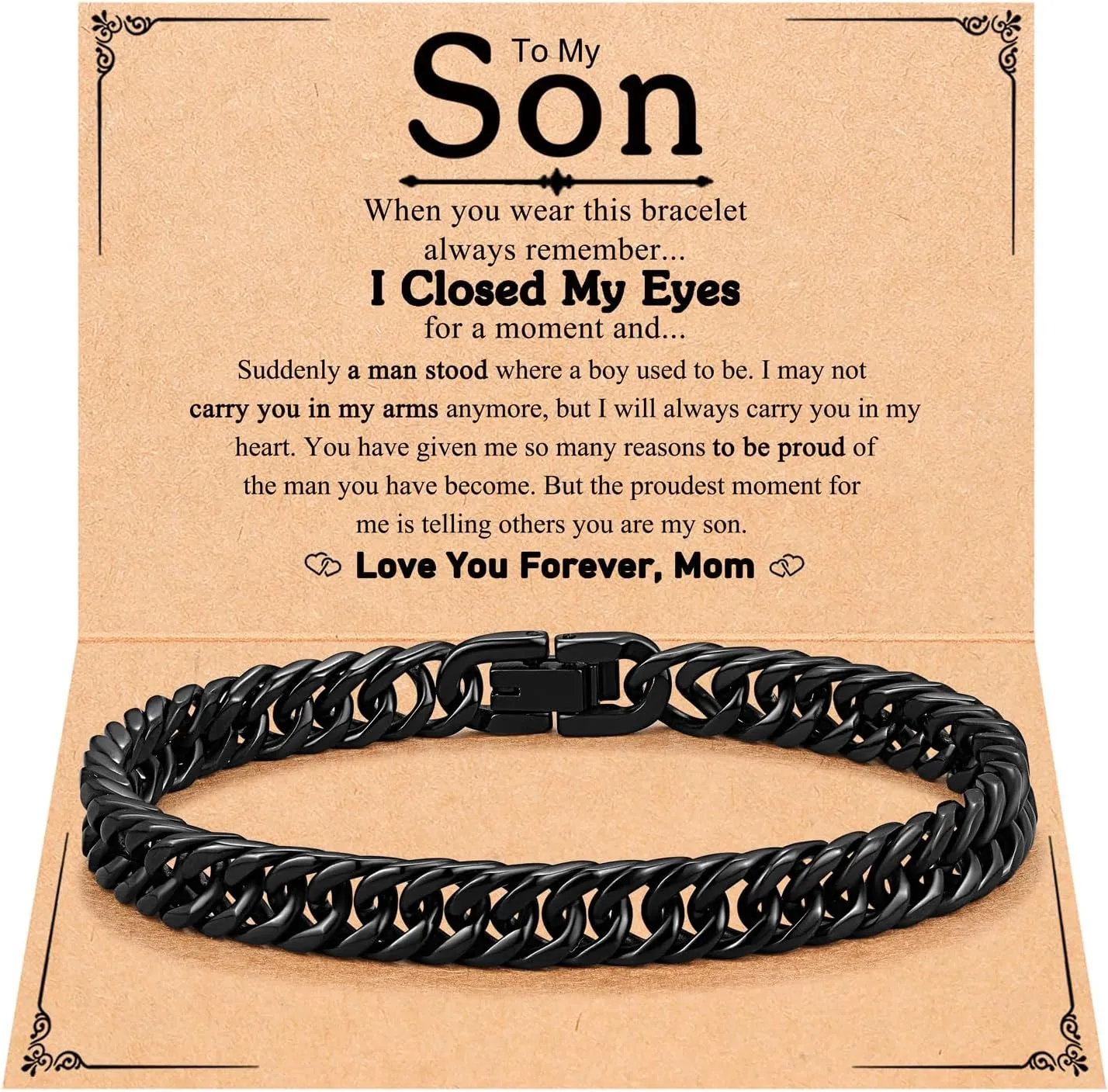 PINKDODO Stainless Steel Cuban Link Chain Bracelets for Men Teenage Teen Boys Gift ideas for Son Grandson Husband Boyfriend Brother Birthday Christmas Anniversary Valentines Graduation Gifts
