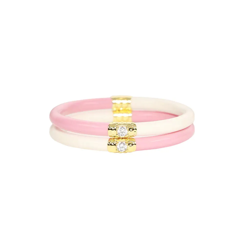 Pink/Ivory Yin & Yang All Season Bangles For Kids - Set of Two