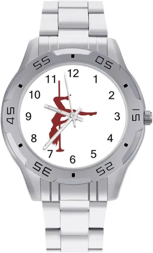Pole Dancing Girl Simple Stainless Steel Band Business Watch Dress Wrist Unique Luxury Work Casual Waterproof Watches