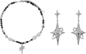 Pooyikoi Punk Star Pendant Baroque Pearl Necklace for Women Asymmetric Black White Beads Necklace Choker Jewelry Gift