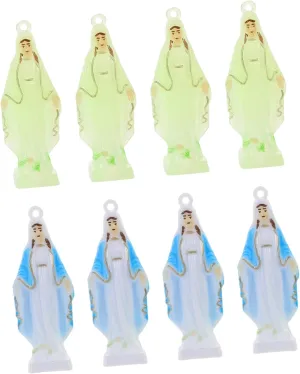 PRETYZOOM 8Pcs Luminous Virgin Keychain Glow Dark Religious Charms for Bags and Handbags Unique Catholic Keychains for Faith and Christening