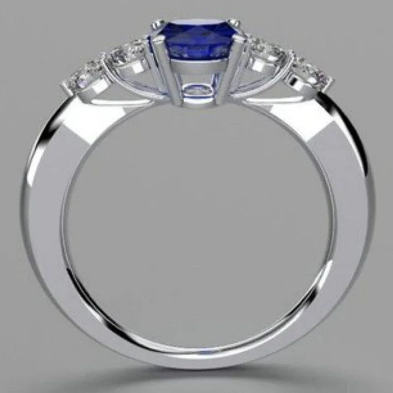 Princess Love Sapphire Ring - 925 Sterling Silver