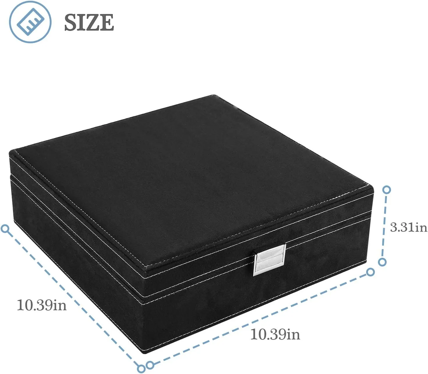 ProCase Velvet Jewelry Box Organizer for Women Father's Day, 2 Layer Jewelry Display Storage Holder Case for Necklace Earrings Bracelets Rings -Black