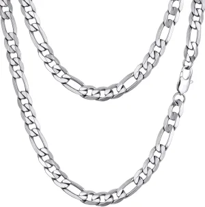 PROSTEEL 316L Stainless Steel Figaro Chain Necklace for Men, Black/18K Real Gold Plated, 4mm to 13mm, 14inch to 30inch, Come with Box