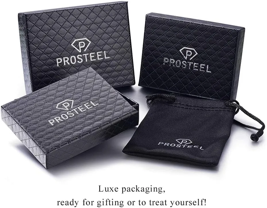 PROSTEEL 3mm/5mm Herringbone Choker Necklace for Men Women, Stainless Steel/Sterling Silver Chain in Silver/Yellow Gold/Rose Gold/Black Tone, 12"/15"/18", Come with Box