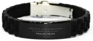 Psalm 118:24 Christian Glidelock Bracelet Gifts, Inspirational Message Prayer Psalm 118:24 Religious Bracelets for Women Men Psalm 118:24 Bible Verse Faith Adjustable Engraved Bracelet This is th