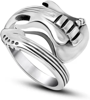 Punk Music Guitar Open Adjustable Ring for Women Men Fashion Rock Biker Rings Music Theme Vintage Hip Hop Style Comfort Fit Knuckle Middle Finger Charms Jewelry Cocktail Party Evening Graduation
