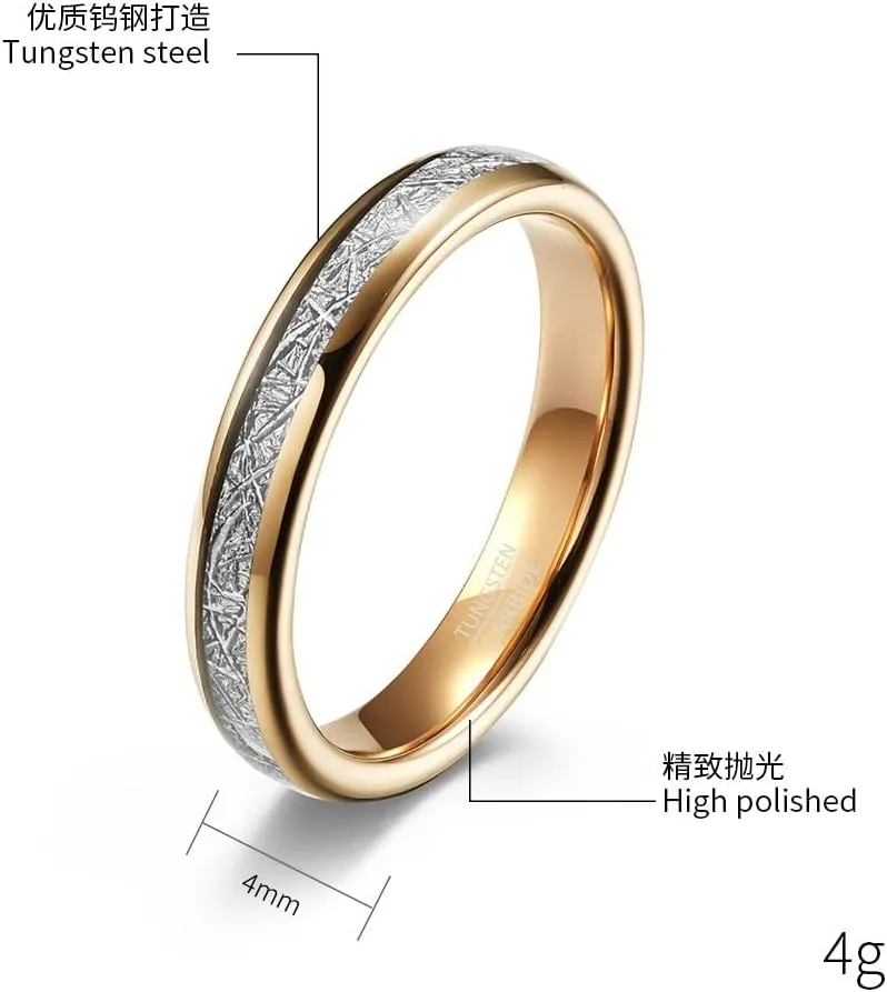 QINGDUO 4MM 6MM 8MM Custom Tungsten Carbide Couple Rings Inner and Outer Curved Tungsten Steel Ring Inlaid with Ice Silk for Men Women Couple Ring Set,Anniversary Valentine's Day Gift for Him Her