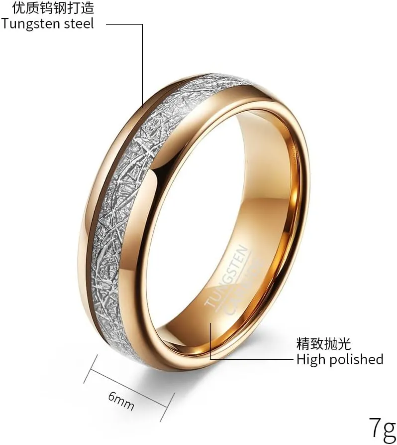 QINGDUO 4MM 6MM 8MM Custom Tungsten Carbide Couple Rings Inner and Outer Curved Tungsten Steel Ring Inlaid with Ice Silk for Men Women Couple Ring Set,Anniversary Valentine's Day Gift for Him Her