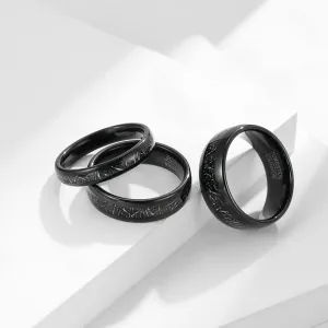 QINGDUO 8MM&6MM/6MM&4MM 2Pcs Free Engrave Groom Bride Matching Anniversary Couple Inside and Outside Smooth Arc Tungsten Steel inlaid Black Silk Wedding Bands Rings Set Valentine Birthday Day Gift