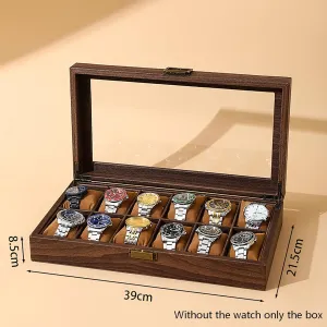 Retro Style Imitation Wood Soft Pillow Watch Box Chinese Style Brown Leather Storage Box Creative Gift Jewelry Box