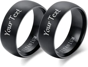 Rings for Mens Wedding Band Custom Titanium Name Rings Personalized Wedding Gifts for the Couple Promise Rings for Couples Women Man Him