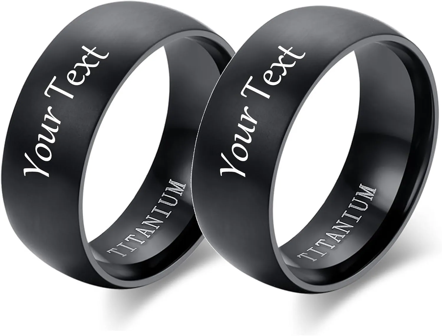 Rings for Mens Wedding Band Custom Titanium Name Rings Personalized Wedding Gifts for the Couple Promise Rings for Couples Women Man Him