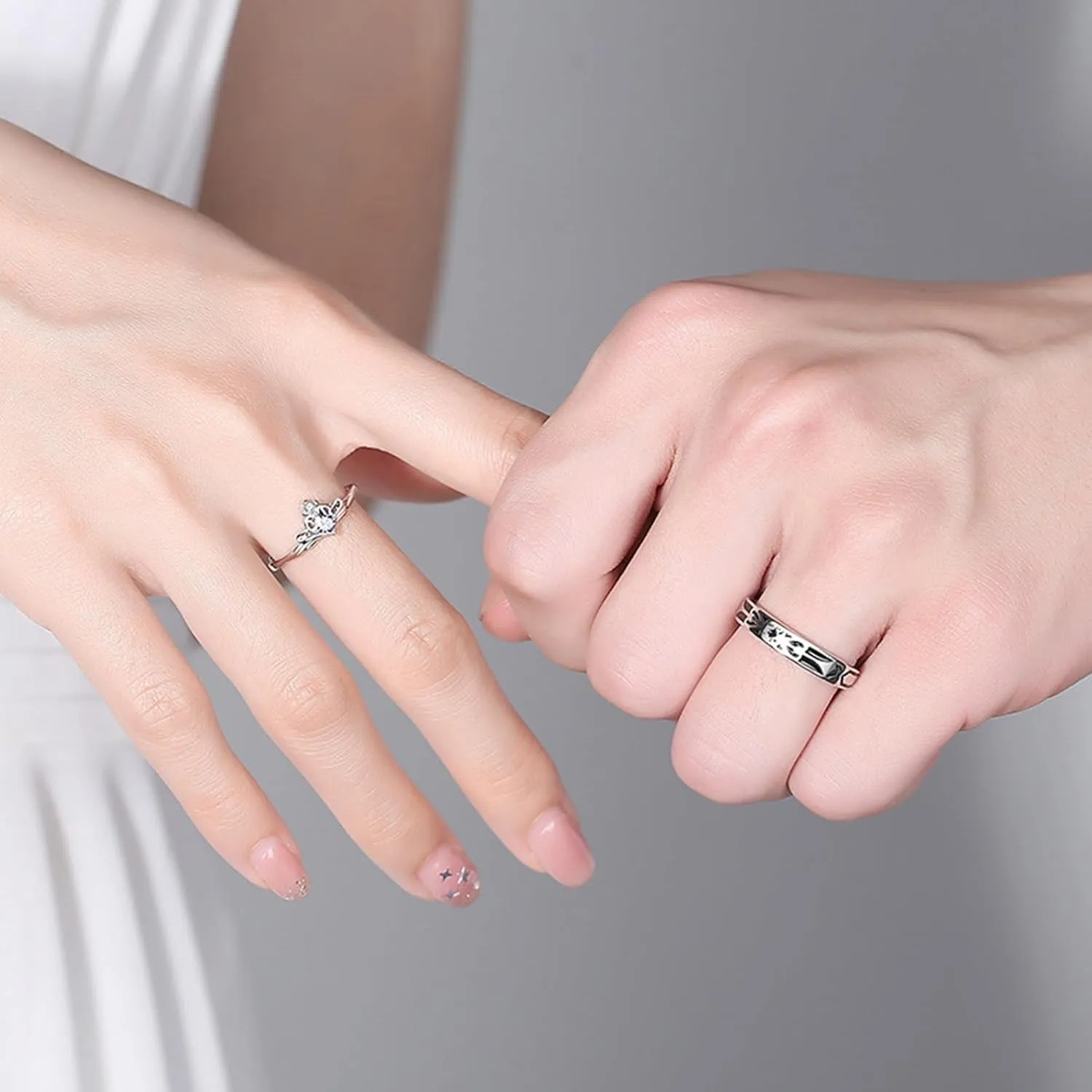 Rings for Women,Couple Ring Luxury Exquisite Non-Fading Valentine's Day Jewelry The Princess and The Knight Engagement Ring for Anniversary