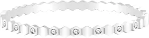 Rose Gold Plated Stainless Steel Cubic Zirconia Bracelets for Women - Honeycomb Hexagon Shape Bangle Bracelet 2.5 Inch YA4840
