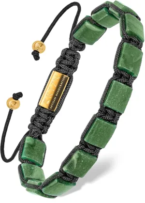 RTZN Jade Bracelet for Men  Premium Artisan Handcrafted Authentic Dark Green Jade Bracelet (Havana)