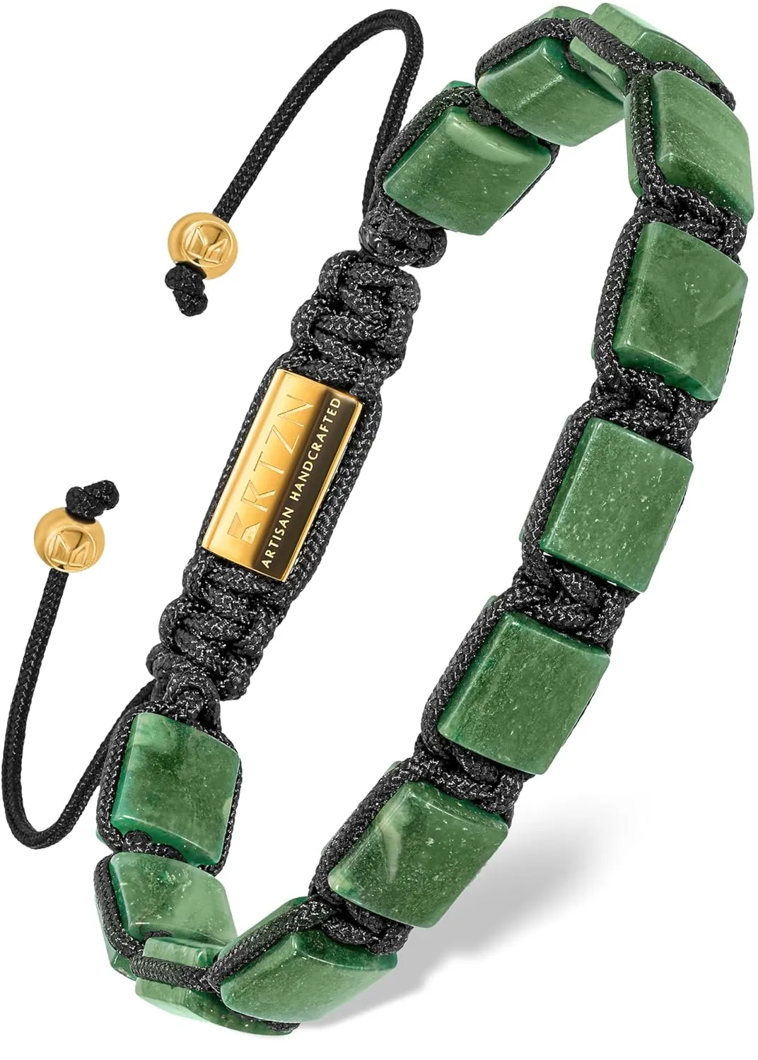 RTZN Jade Bracelet for Men  Premium Artisan Handcrafted Authentic Dark Green Jade Bracelet (Havana)