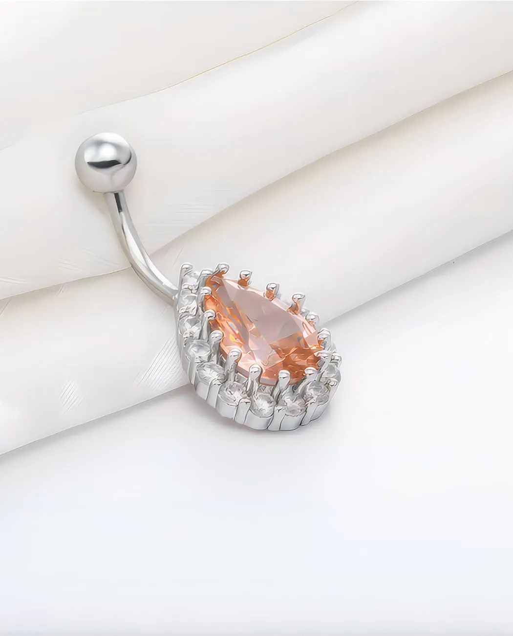 S925 Silver Belly Button Ring Dangle Crystal Diamond Cut Crafted Pierced Body Summer Jewelry Gift for Women