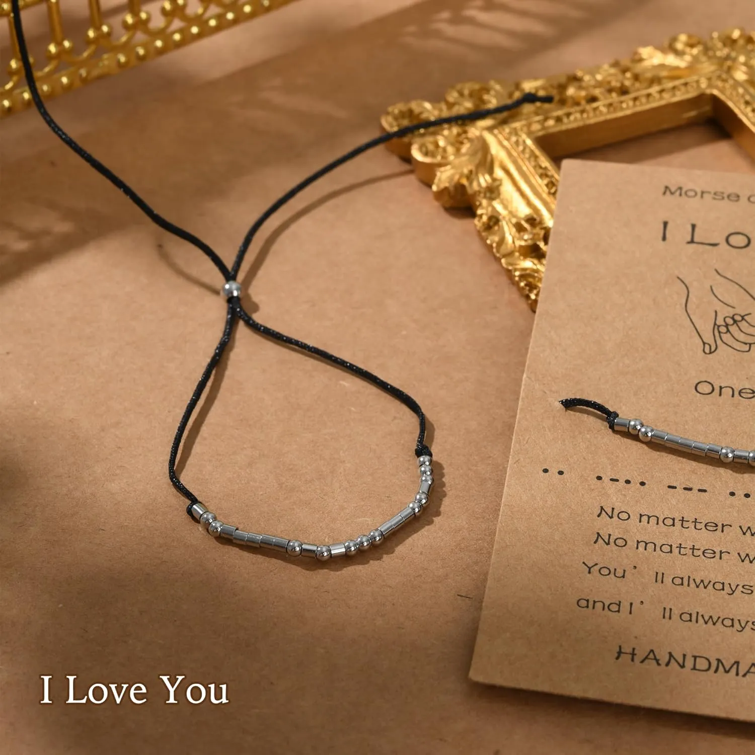 SANNYRA Morse Code Bracelet, Best Friend Matching Gifts for 2 Couples, My Person Bestie Sister I Love You Secret Message Friendship Handmade Adjustable Jewelry for Women
