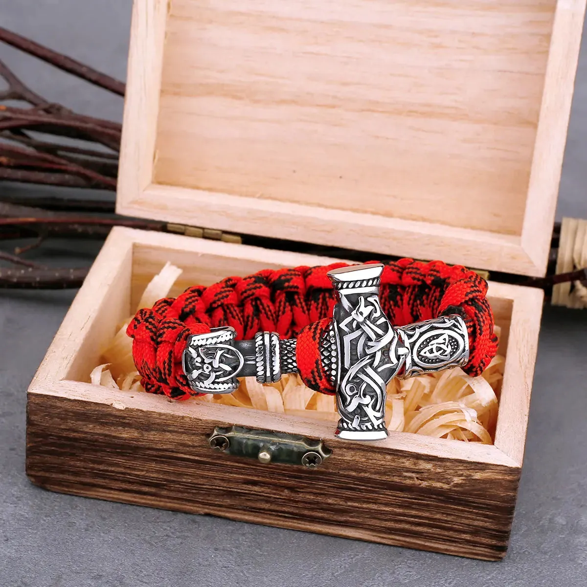 Scandinavian Thor's Hammer Viking Men's Bracelet