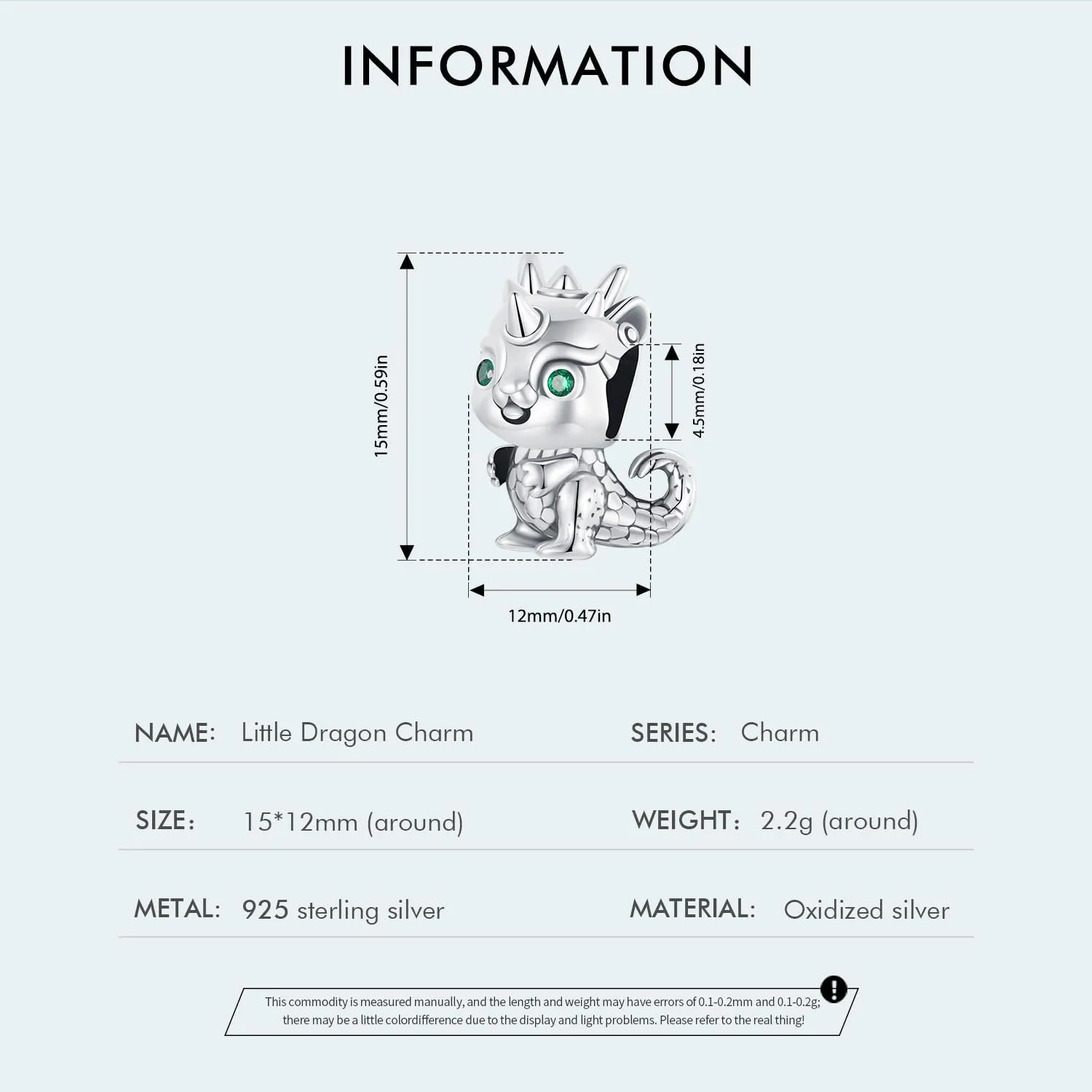 Shysnow Dragon Charms 925 Sterling Silver Vintage Dragons Head Animal Bead Charm Compatible for Bracelet Necklaces for Women