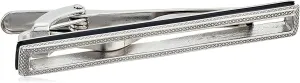 Signature Sterling Silver Tie Clip, Open Center, Diamond Pattern, 50mm