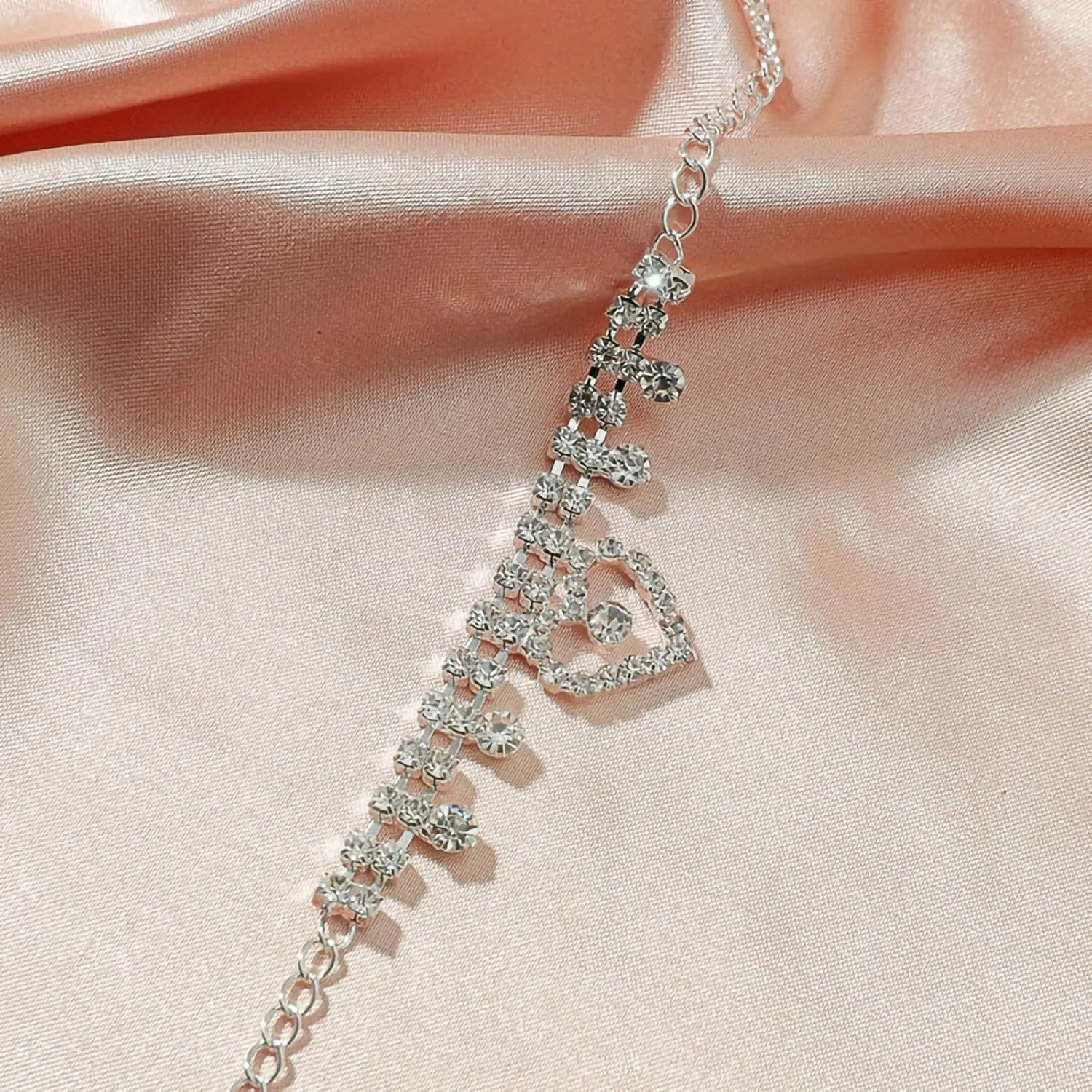 Silver Ankle Bracelets for Women, Adjustable Rhinestone Pendant Tennis Anklet, Butterfly Heart Infinite Diamond Summer Beach Foot Chain Jewelry Gifts
