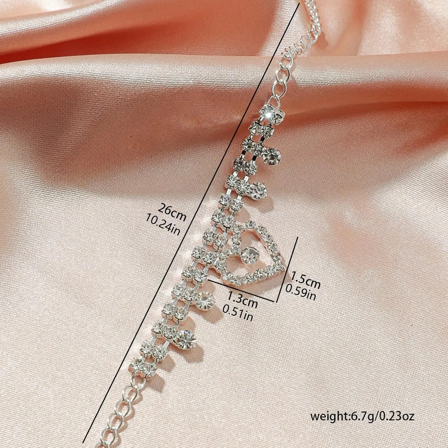 Silver Ankle Bracelets for Women, Adjustable Rhinestone Pendant Tennis Anklet, Butterfly Heart Infinite Diamond Summer Beach Foot Chain Jewelry Gifts