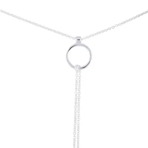 Silver Open Circle Multi Row Choker