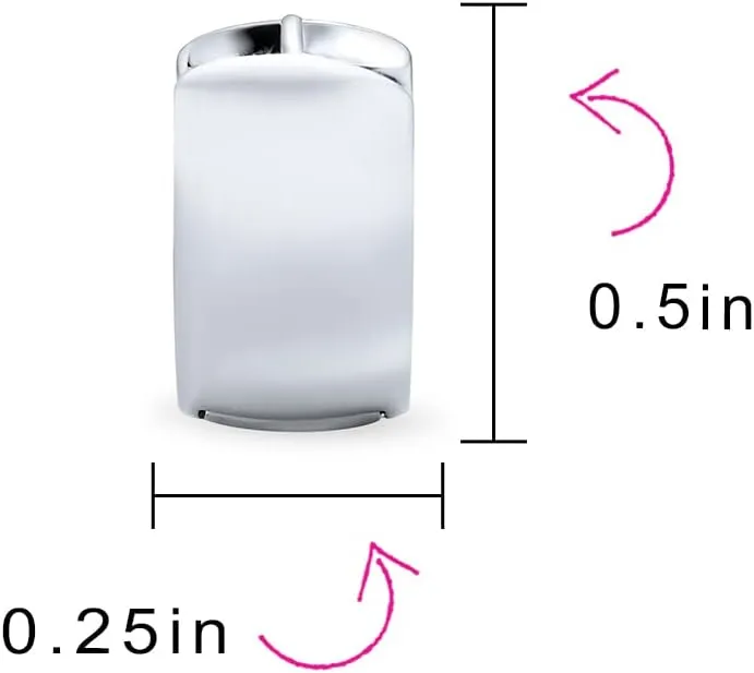 Simple Smooth Shiny Polished Wide Huggie Hoop Earrings For Women For Men Hinged Rose Gold Plated .925 Sterling Silver