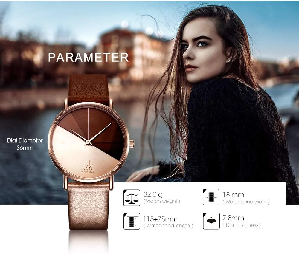 Simplicity Creative Women Watch Genuine Leather Elegant Women Watches Ladies Business Wristwatch