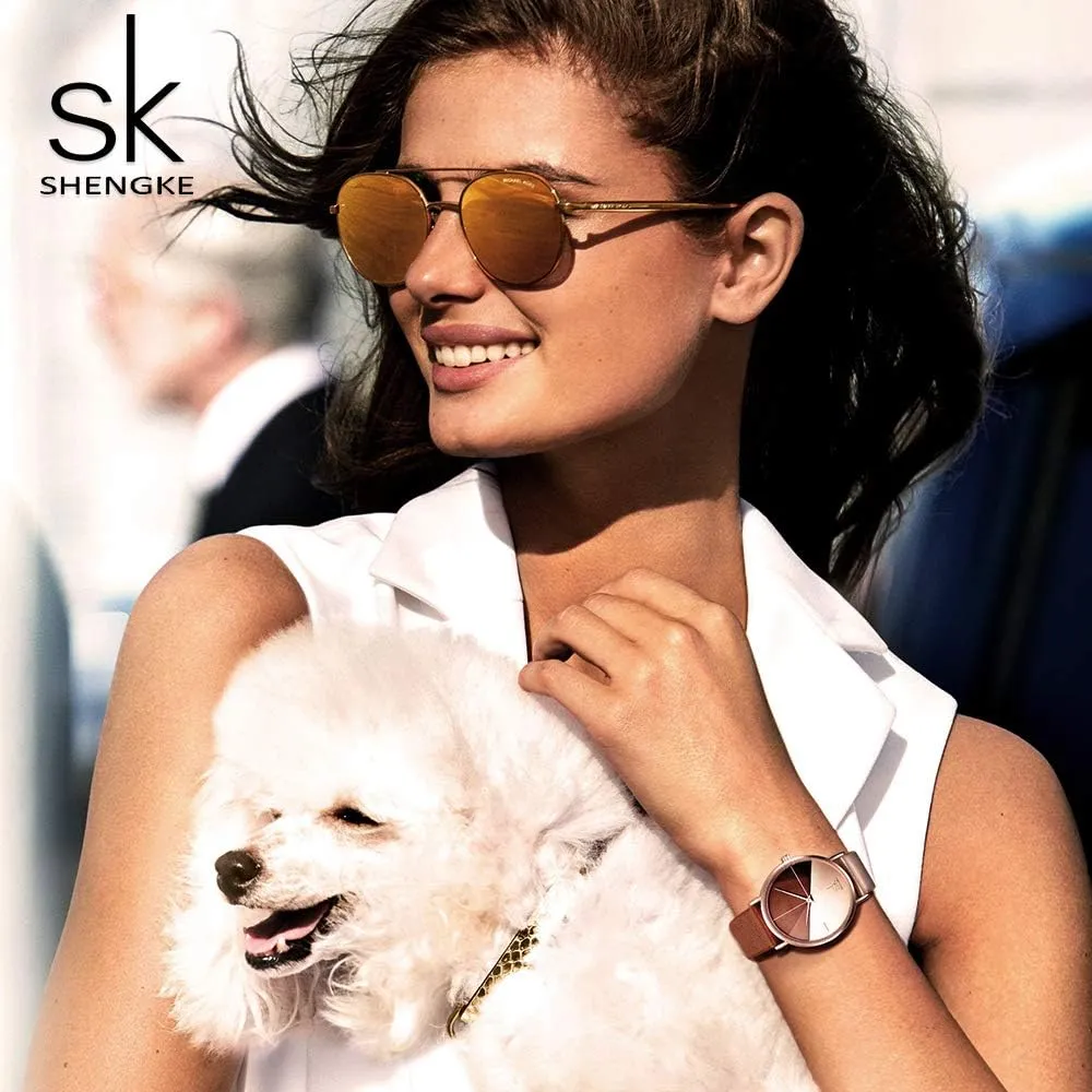 Simplicity Creative Women Watch Genuine Leather Elegant Women Watches Ladies Business Wristwatch