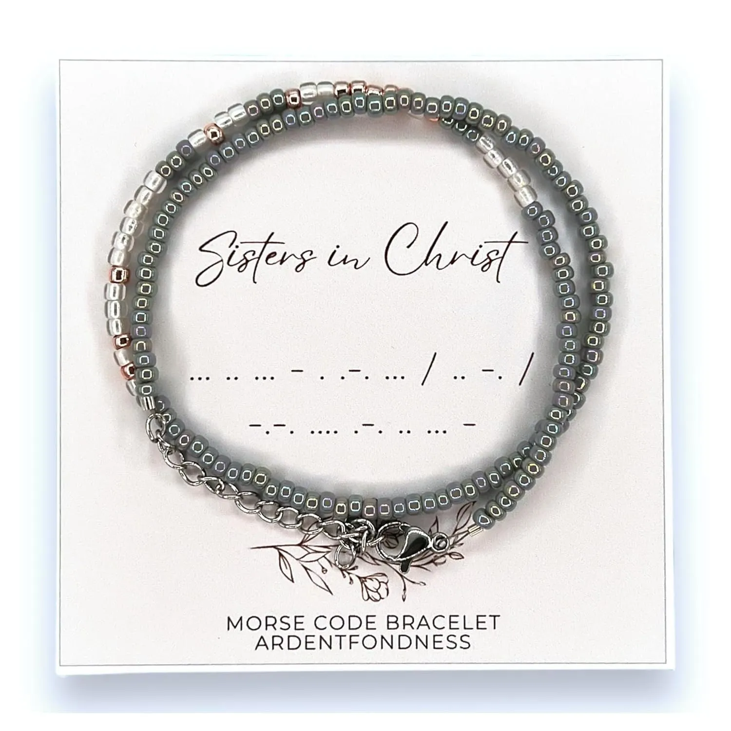Sisters In Christ Morse Code Wrap Bracelet for Christian Women Bible Study Group Anxiety Trust, Inspirational Religious Jewelry for Her, Unique Graduation Gift, Bible Verse Scripture Adjustable