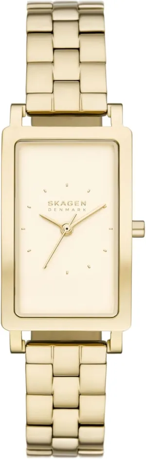 Skagen Hagen Rectangular Case Women's Watch with Stainless Steel Bracelet, Mesh or Leather Band