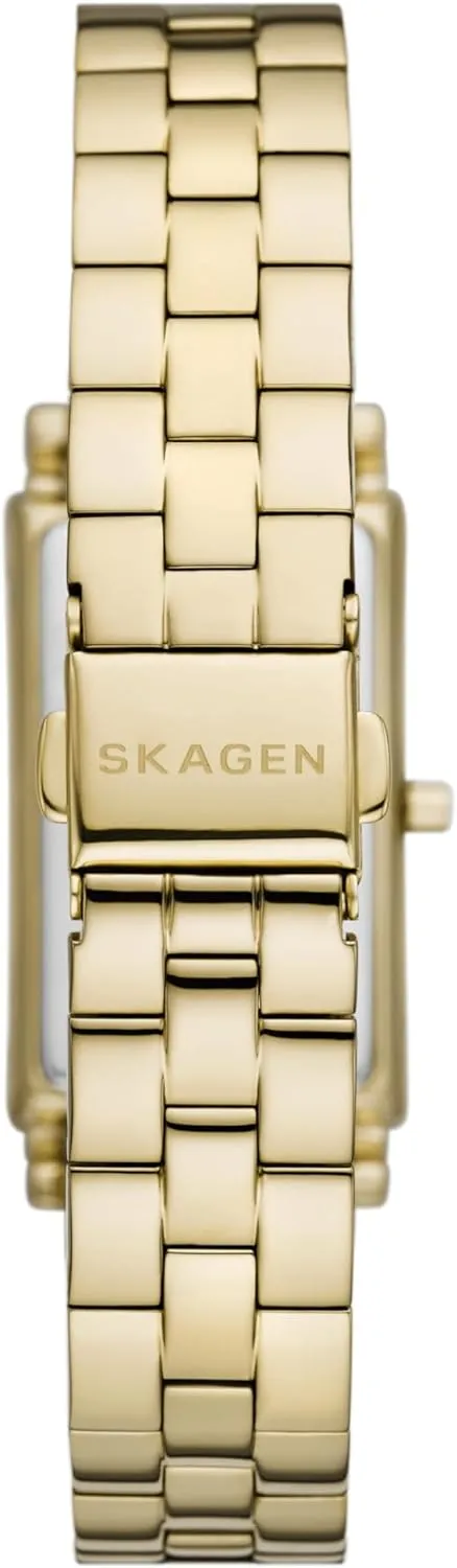 Skagen Hagen Rectangular Case Women's Watch with Stainless Steel Bracelet, Mesh or Leather Band