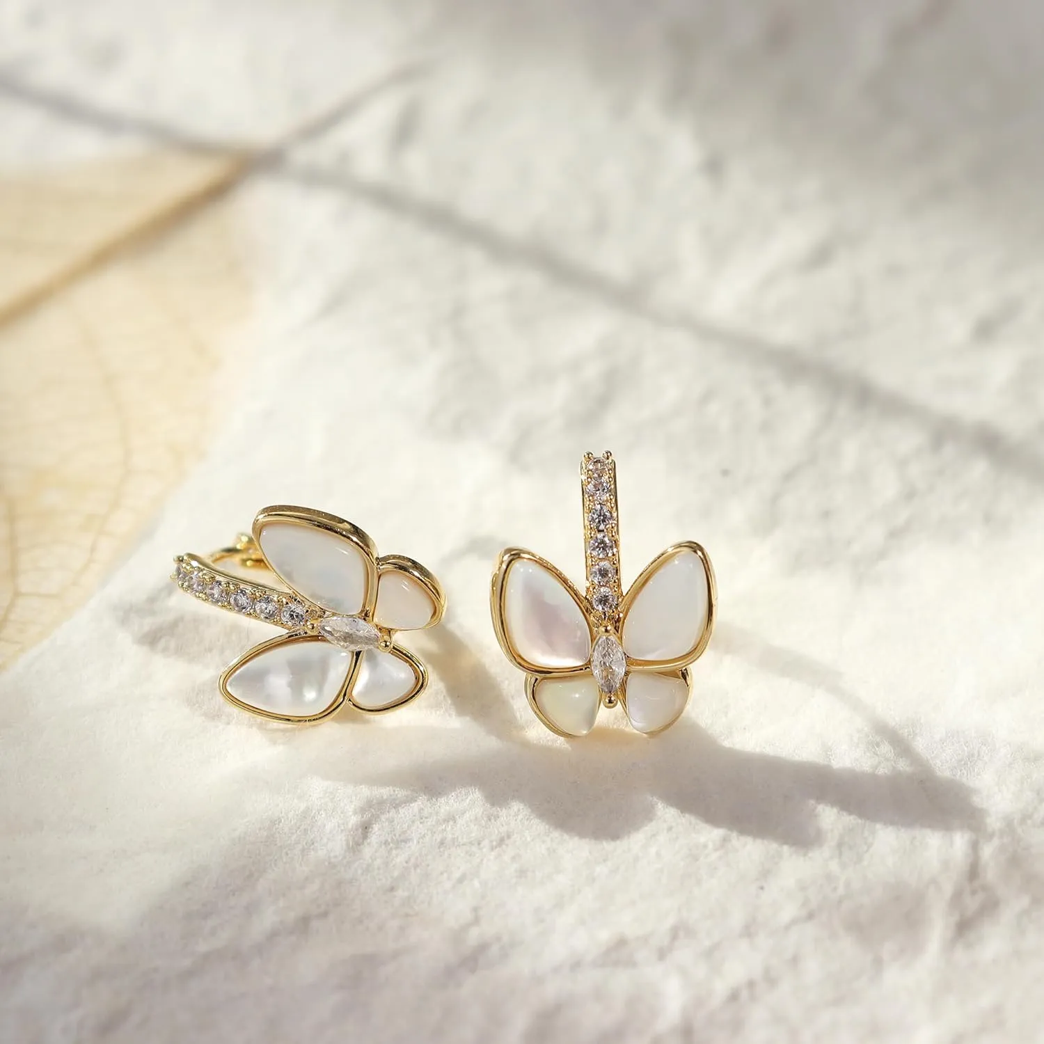 Small 14K Gold Plated Hoop Earrings for Woman, Dainty Cute Rhinestone Cubic Zirconia Huggis Cartilage Earing Prom Jewelry Gift
