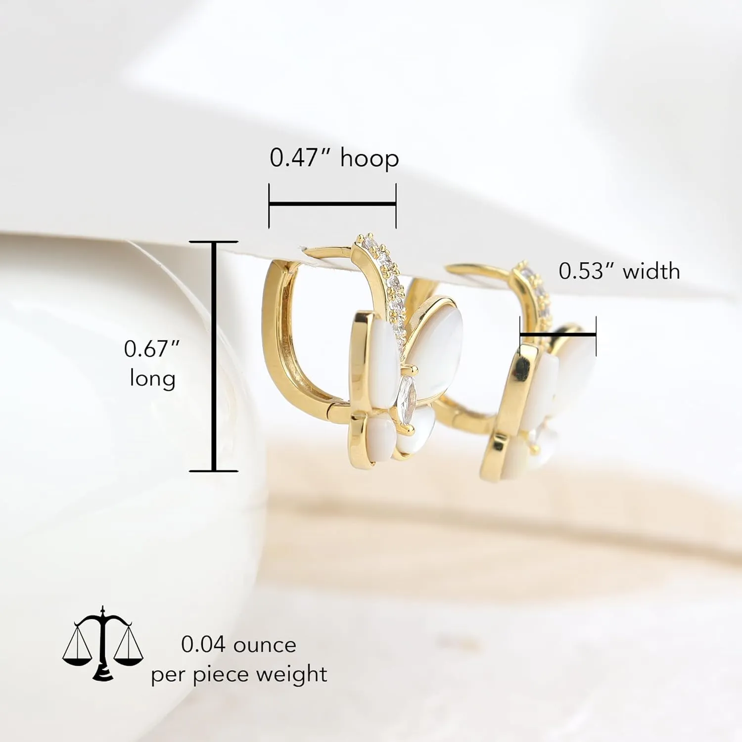 Small 14K Gold Plated Hoop Earrings for Woman, Dainty Cute Rhinestone Cubic Zirconia Huggis Cartilage Earing Prom Jewelry Gift