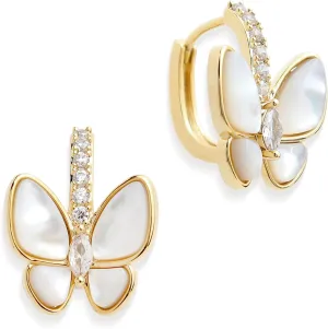 Small 14K Gold Plated Hoop Earrings for Woman, Dainty Cute Rhinestone Cubic Zirconia Huggis Cartilage Earing Prom Jewelry Gift
