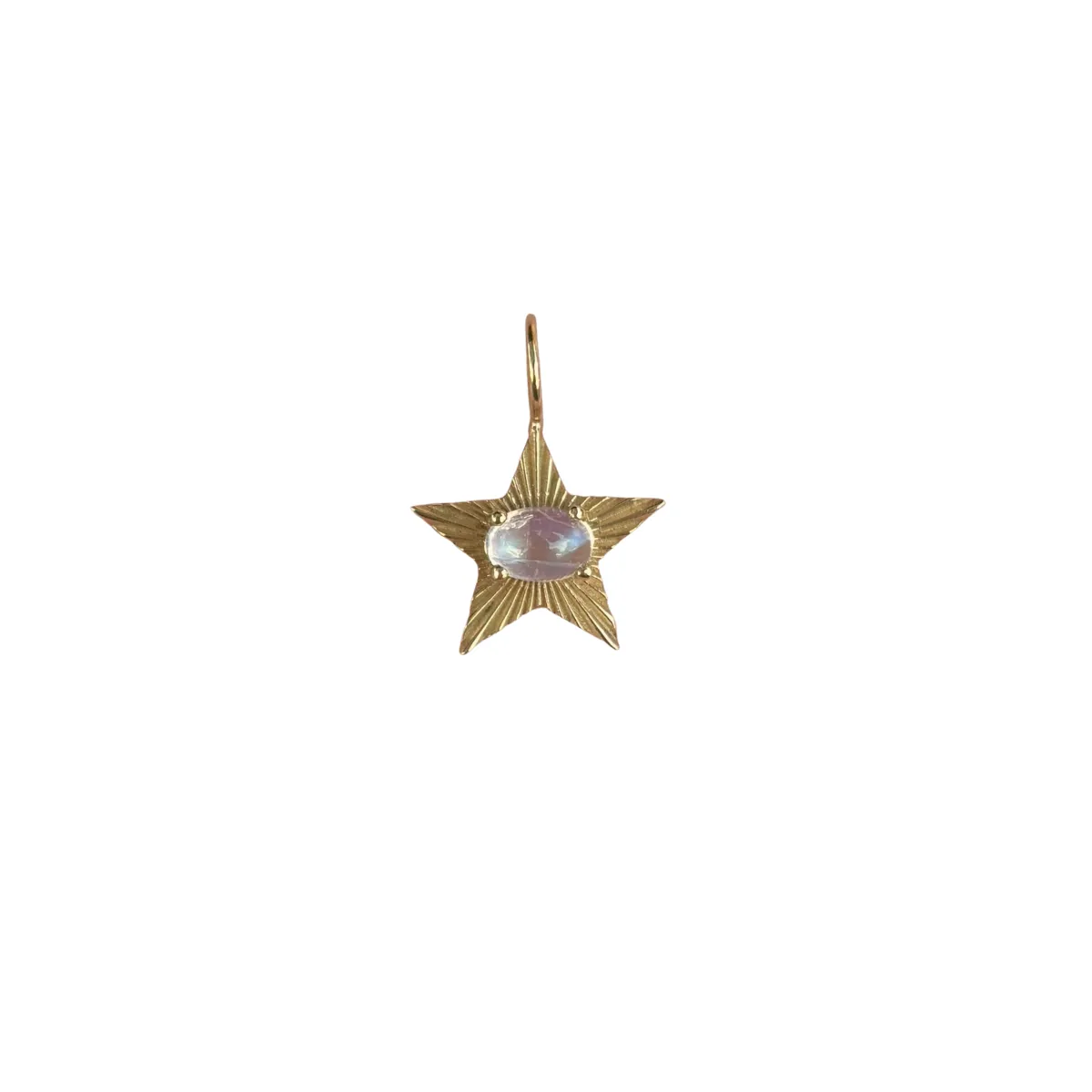 Small Moonstone Starlight Charm in Yellow Gold