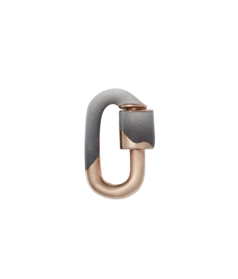 Smog Enamel Chubby Baby Lock in Yellow Gold