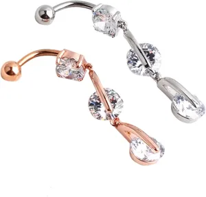 SOIMISS Elegant Hoop Belly Button Ring Female Navel Piercing Jewelry Skin-friendly Navel Ring