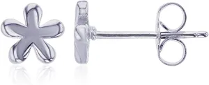Solid 925 Sterling Silver Polished Daisy Flower Stud Earrings for Women | 6.3mm Gold Plated Hypoallergenic Studs