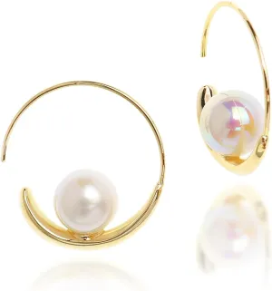Sonateomber Teardrop Hoop Earrings for Women  Statement Large Lightweight Pull Through Hoop Polished Fashion Jewelry Gift