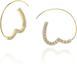 Sonateomber Teardrop Hoop Earrings for Women  Statement Large Lightweight Pull Through Hoop Polished Fashion Jewelry Gift