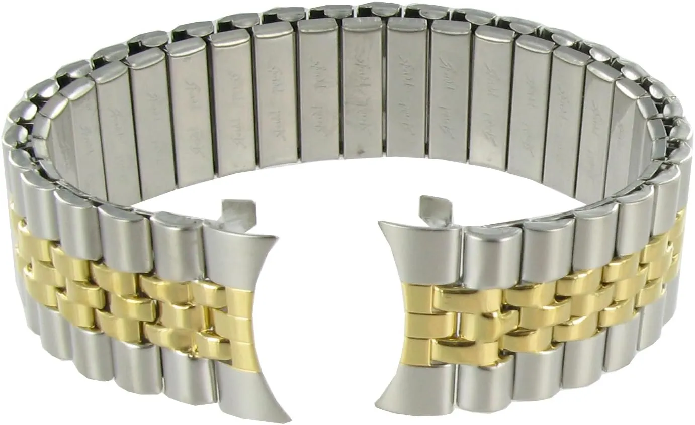 Speidel Men's Fashion Series Comfortable Watch Band in Dual Tone Curved End 20mm