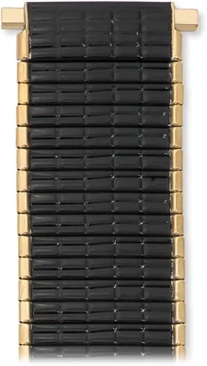 Speidel Men's Stainless Steel Stretch Thinline Black or Brown with Gold or Silver Watchband 18-22mm, Straight End, No Clasp