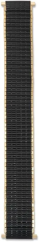 Speidel Men's Stainless Steel Stretch Thinline Black or Brown with Gold or Silver Watchband 18-22mm, Straight End, No Clasp